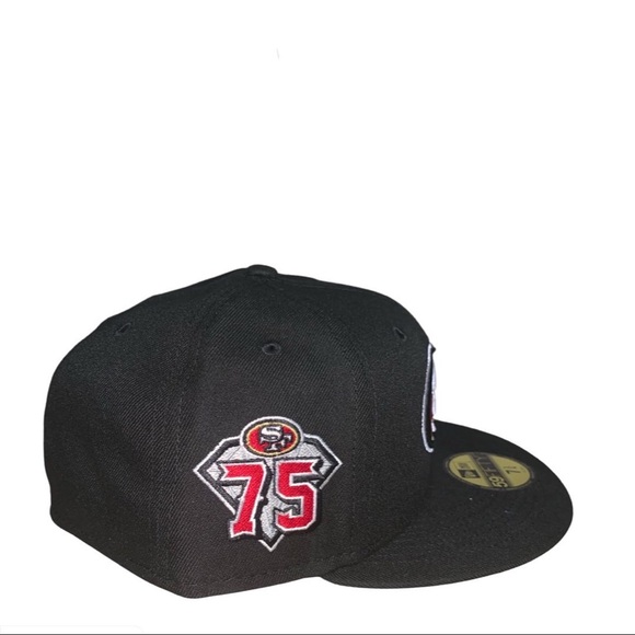 New Era NFL San Francisco 49ers 75th Anniversary 59fifty fitted red colored brim - Picture 2 of 4